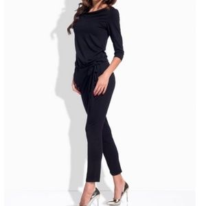 lemoniade Pants - Lemoniade Black Tie-Waist 3/4 Sleeve - Small lemoniade Pants - Lemoniade Black Tie-Waist 3/4 Sleeve - Small